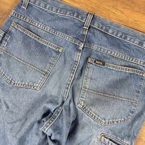 Key Industries Carpenter Jeans Mens 33x32 Medium Wash Blue Cotton Utility Pants